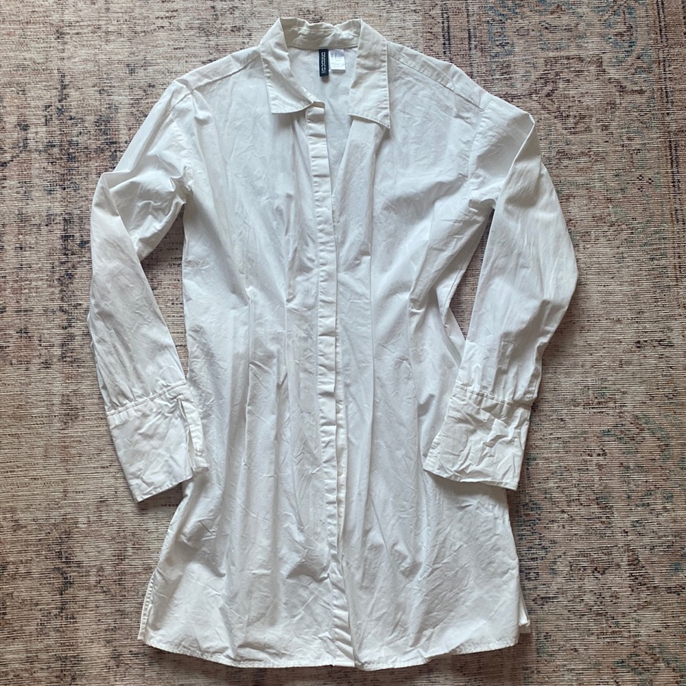 White Cotton Poplin Shirt Dress H&M - Worn Once